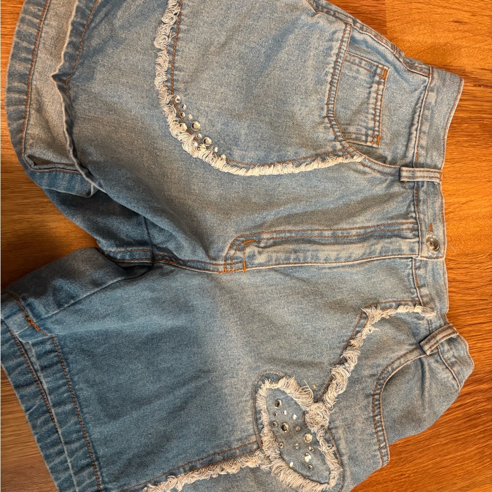 Class Club Blue Jean Shorts with White Accents